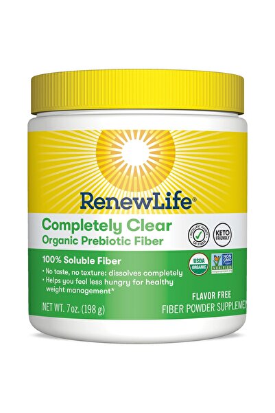 Renew Life Adult Completely Clear Organic Prebiotic Keto Friendly Fiber, Powder, 7 oz. (Package May Vary)