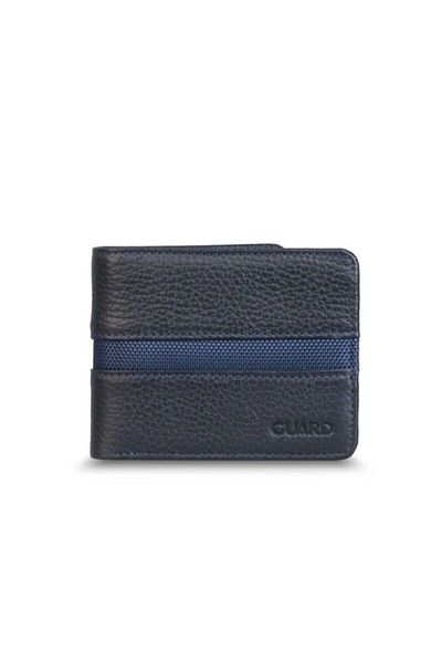 GUARD Navy Blue Sports Striped Genuine Leather Men's Wallet P830