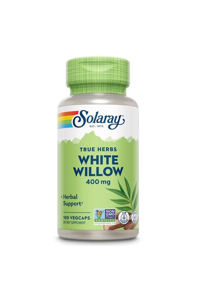 Solaray White Willow 400mg Bark Capsules - Herbal Support, Vegan, Non-GMO, 100 VegCaps