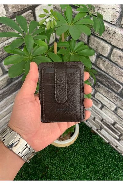 GUARD Brown Genuine Leather Card Holder Men's / Women's P5121