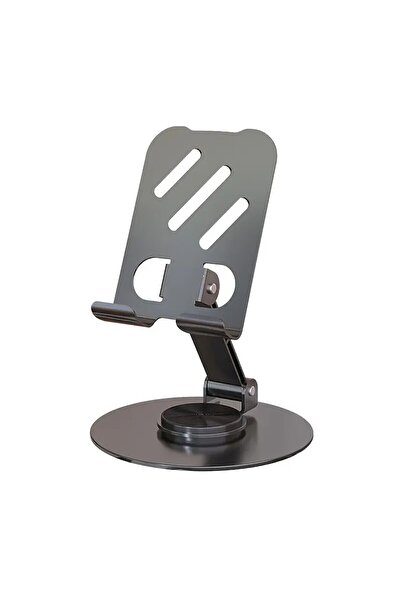 Deppo Trend Yüksek Kaliteli Katlanabilir ve Ayarlanabilir Tablet Standı Telefon Tutucu Stand Masa üstü Gri Stand