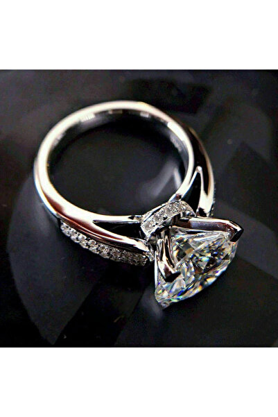 Choice 6 F1351 خاتم خطوبة زفاف كلاسيكي من Huitan للنساء مرصع بكريستال الزركونيا المكعب اللامع R