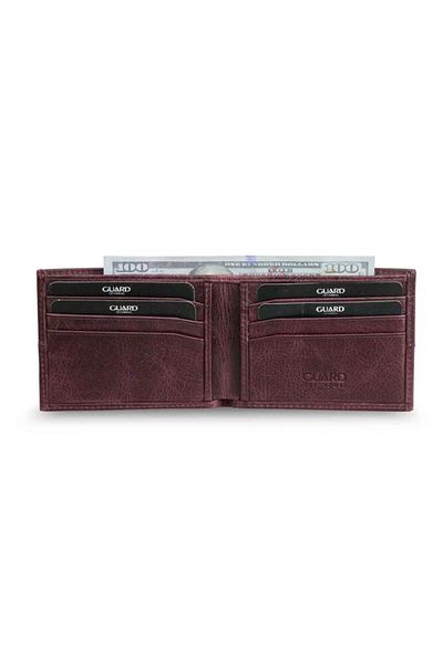 GUARD Antique Burgundy Thin Classic Genuine Leather Men's Wallet P883