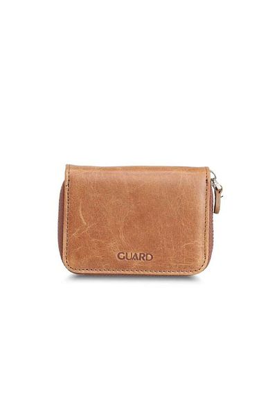 GUARD Antique Tan Mini Genuine Leather Wallet with Coin for Men / Women P2269