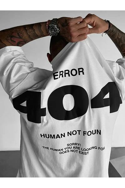 Keywest Tricou unisex Error 404 Not Found imprimat oversize 100% bumbac
