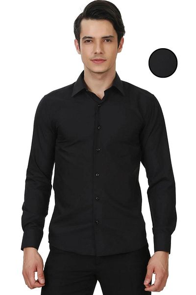 Güray Store Slim Fit Μακρύ μανίκι Εύκολο στο σιδέρωμα που απομακρύνει τον ιδρώτα με αναπνεύσιμη υφή Ανδρικό πουκάμισο Four Seasons