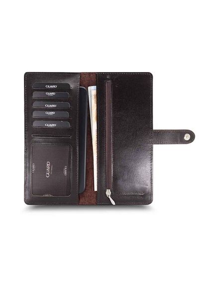 GUARD Large Croco Brown Genuine Leather Phone Wallet with Card and Money Slot Men's / Women's P3032