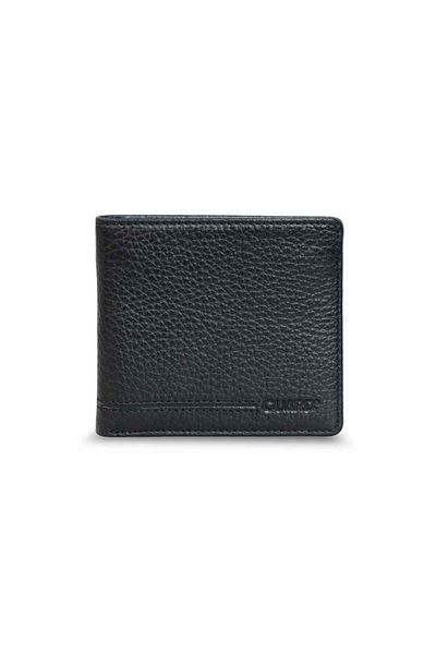 GUARD Black Single Pisot Genuine Leather Men's Wallet P845