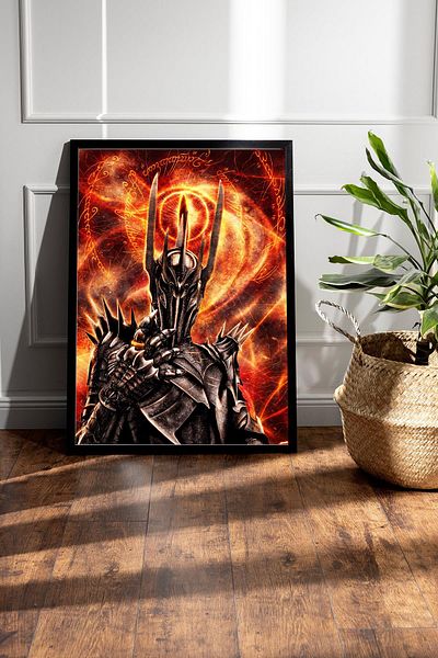 Saturn The Lord of the Rings Sauron Framed Painting - Movie Poster Painting