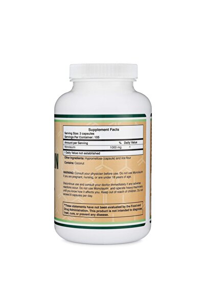 Double Wood Supplements Monolaurin Immune Support 1,000mg, 210 Capsules (Vegan, Non-GMO, Gluten-Free) by Double Wood