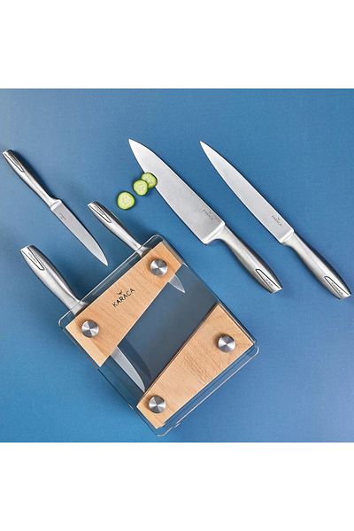 Karaca Karaca Venüs 6-teiliges Messer-Set im Glassblock