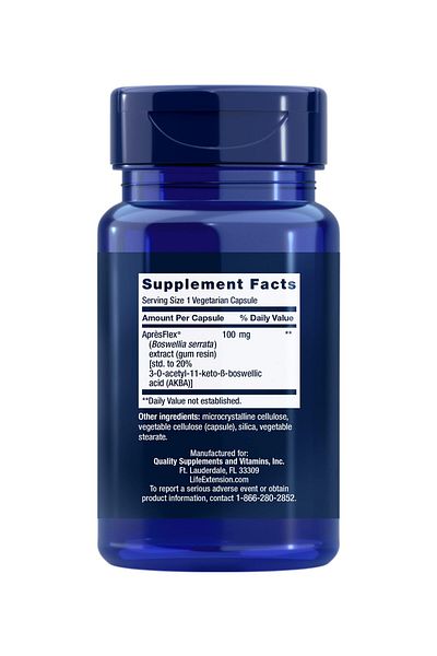 Life Extension 5-LOX Inhibitor with AprèsFlex®, 100 mg Boswellia, Supports Joint & Arterial Health, 60 Capsules