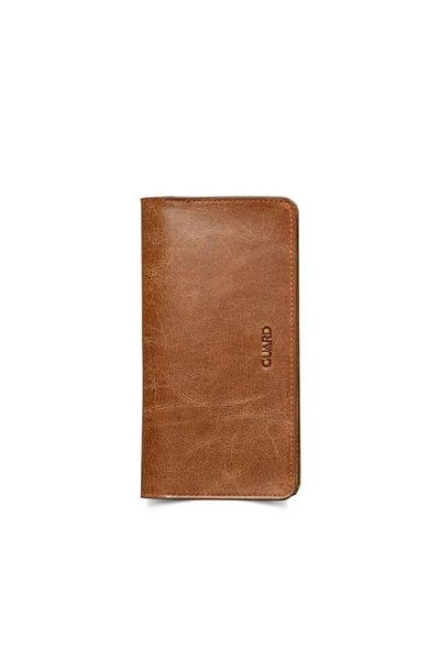 GUARD Genuine Leather Men's/Women's Portfolio Wallet with Phone Port - Tiguan Tan P3047