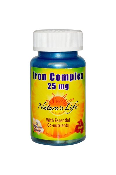 Nature's Life , Iron Complex, 25 mg, 50 Veggie Caps