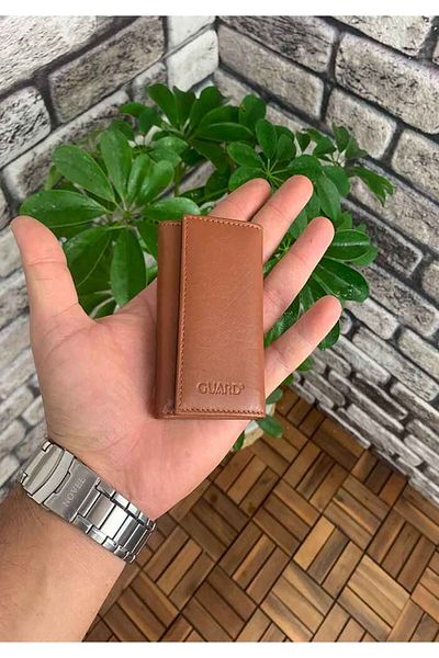 GUARD Genuine Leather Unisex Light Tan Keychain