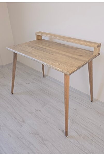 Alp E Ticaret Çalışma Masası %100 Ahşap Çam Masif Ceviz Renk1