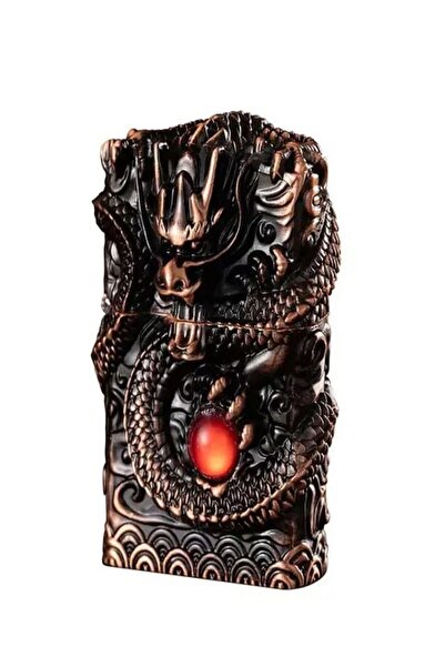 HK GİFT SHOP HEDİYELİK EJDERHA KABARTMA BENZİNLİ ÇAKMAK