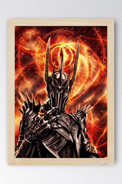Saturn The Lord of the Rings Sauron Framed Painting - Movie Poster Painting