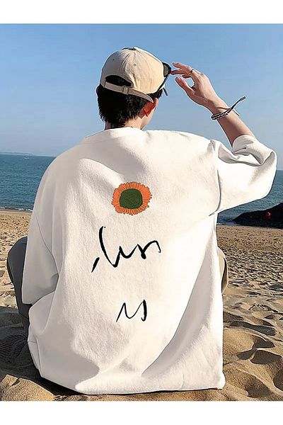 AMMA Μπλουζάκι Unisex Sun Printed Oversize 100% βαμβάκι