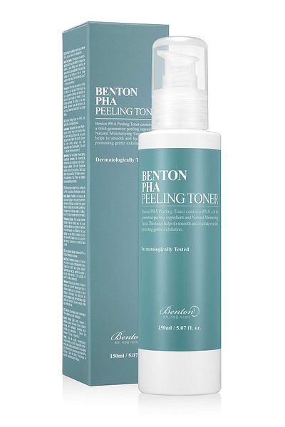 Benton PHA Peeling Toner 150ml - AHA & BHA Exfoliation, Hydrating & Soothing for Sensitive Skin