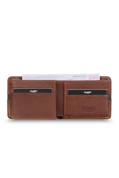 GUARD Tan Sports Striped Genuine Leather Men's Wallet P830
