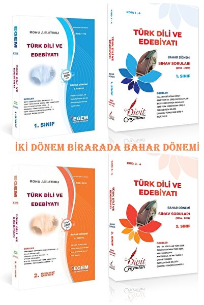 Egem Eğitim Yayınları AÖF Türk Dili ve Edebiyatı 1 ve 2.Sınıf Bahar Dönemi Ko...