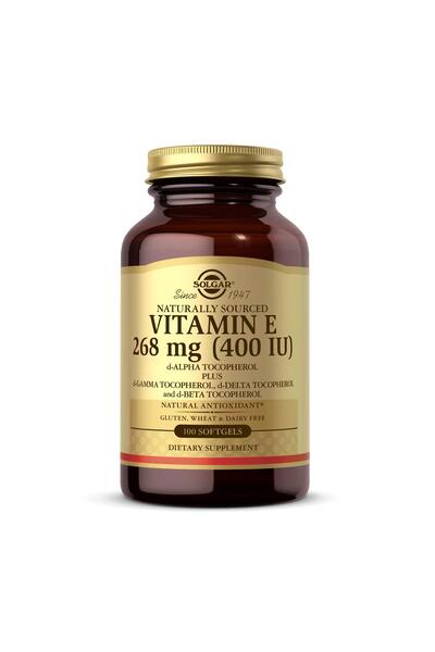 Solgar Vitamin E 268 MG (400 IU), 100 Softgels - Immune & Skin Support - Antioxidant