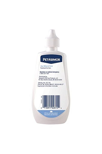 PETARMOR Ear Mite and Tick Treatment for Cats, 3 oz