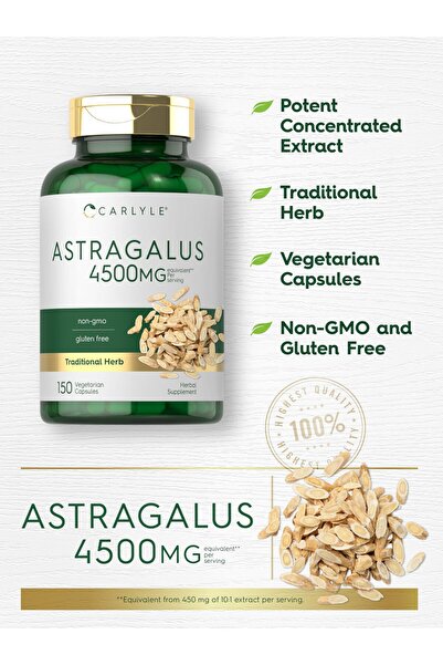 Carlyle Astragalus Root Capsules 4500mg | 150 Count | Vegetarian, Non-GMO, Gluten Free Supplement