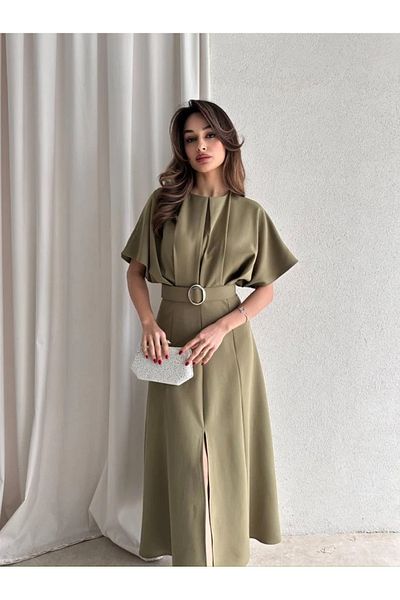 MAMMY BELT DETAILED MIDI DRESS