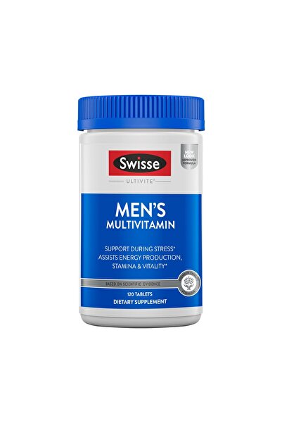 swisse Ultivite Men's Multivitamin | 50 Nutrients + Adaptogens | Energy, Stress, Immune Support | 120 Tabs