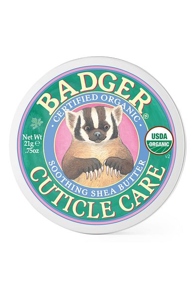 Badger Organic Cuticle Cream with Shea Butter, Citrus Scent, .75oz Tin, Soothes Dry & Splitting Cuticles
