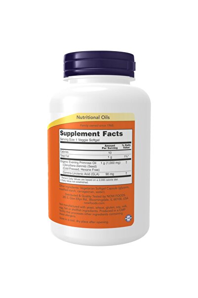 Now Foods Supplements, Evening Primrose Oil 1000 mg, Cold Pressed, Hexane Free, Vegan Formula, 90 Veg Softgels