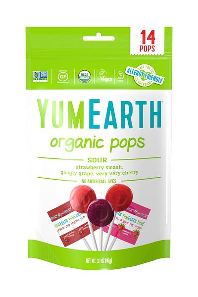 YumEarth Lollipop,og2,super Sour, 0.35 Pound