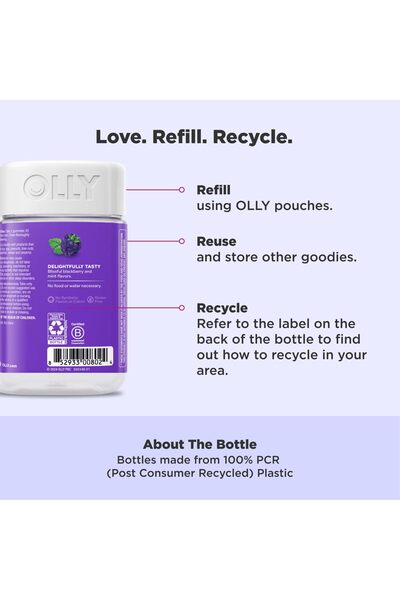 OLLY Sleep Gummy, 3 mg Melatonin, L-Theanine, Chamomile, Lemon Balm, Sleep Aid, Blackberry - 70 Count