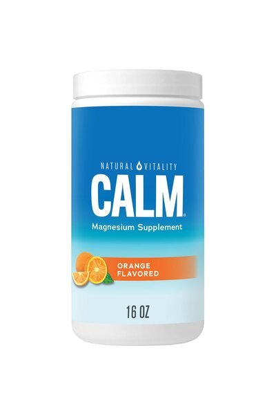 Natural Vitality Calm Magnesium Citrate Supplement, Anti-Stress Drink Mix, Gluten-Free, Vegan, Non-GMO, Orange, 16 oz