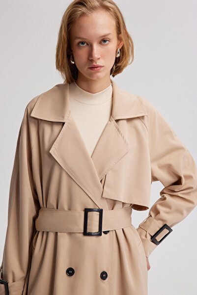 Touché Privé BUCKLE DETAILED OVERSIZE TRENCHCOT