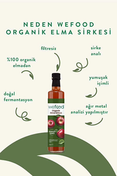 Wefood Organik Elma Sirkesi 500 ml 2'li