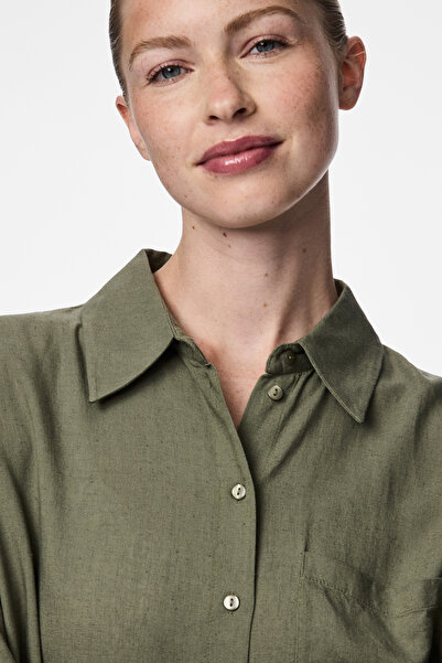 PIECES Cămașă verde Deep Lichen pentru femei și fete