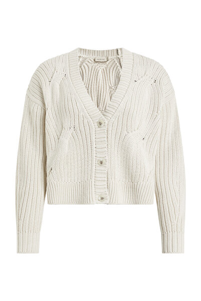 Calvin Klein KABÁTOVÝ PLETENÝ SVETR KARDIGAN