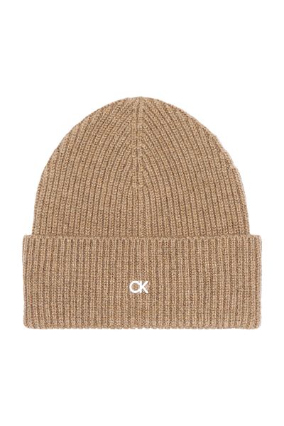 Calvin Klein Čiapka Ck Metal Beanie - robustný rebrový dizajn