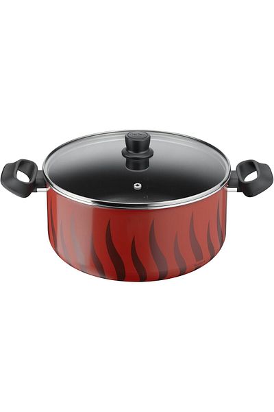 TEFAL Stewpot 30 cm | Tempo Flamme Cookware | 10 liters | Aluminium | Safe non stick coating | C3045485