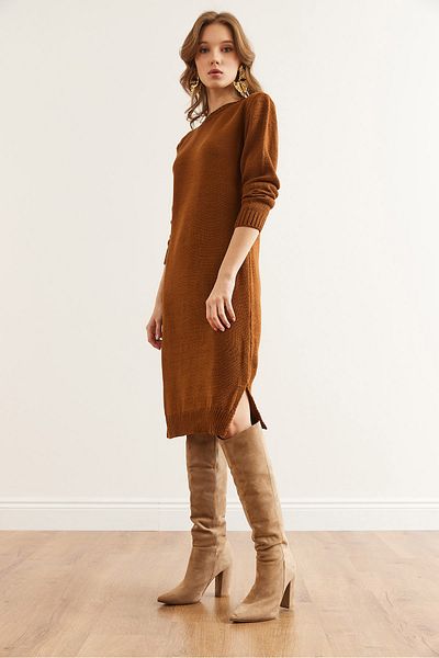 Olalook Turtleneck Camel Hair Women's Knitwear Set - Tkm- 19000356