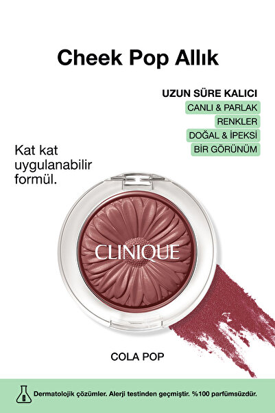 Clinique Cheek Pop Allık - Renk: Cola Pop 3.5g | Uzun Süre Kalıcı, Doğal ve İpeksi Formül