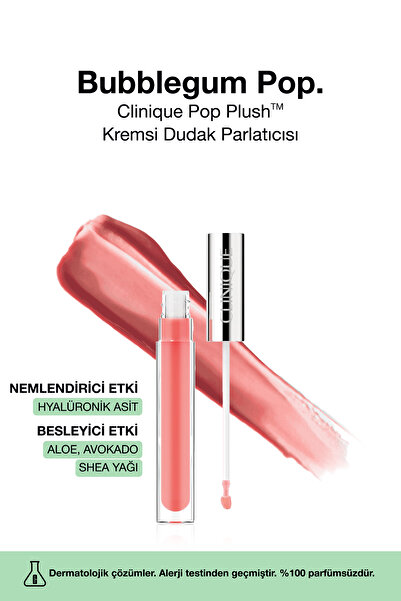 Clinique Pop Plush™ Kremsi Dudak Parlatıcısı - Renk: Bubblegum Pop 3.4ml | Pa...