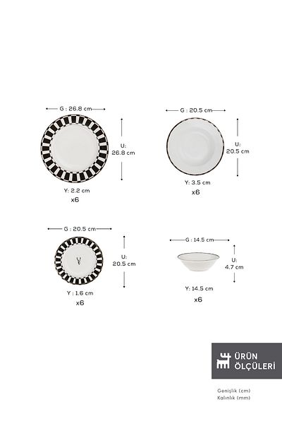 Karaca Set de cină Elegance Bone Aries, 24 piese, pentru 6 persoane