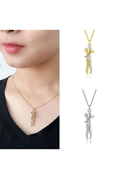 Kadriye Camcı Hug Me Kolye, Aşk Kolye, Sarılma Kolye, Çift Kolye, Çelik Zincir