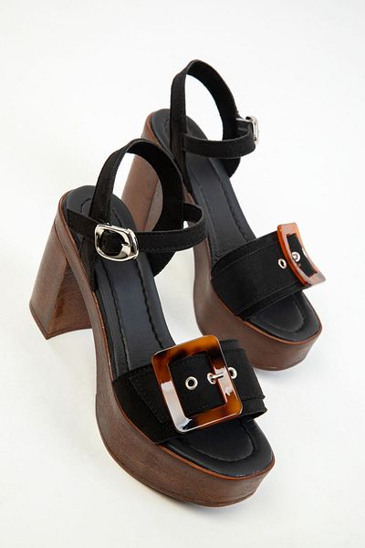 SOHO Black Suede Women's Classic Heeled Shoes 20330