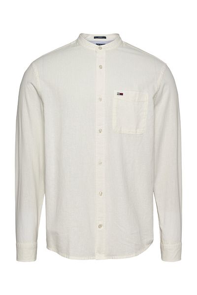Tommy Hilfiger Tjm Linen Mix Band Collar Shirt