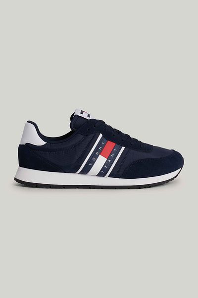 Tommy Hilfiger Férfi márkalogó, fűzős, csúszásmentes talpú, alkalmi sötétkék tornacipő EM0EM01351-C1G